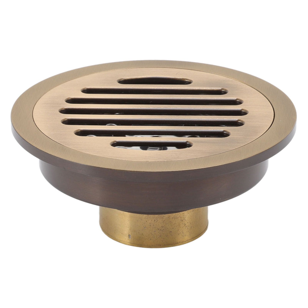 Round Shower Drain Vintage Style Robust Wearproof Sturdy Circle Floor Drain for Bathroom Garage