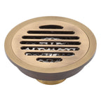 Round Shower Drain Vintage Style Robust Wearproof Sturdy Circle Floor Drain for Bathroom Garage