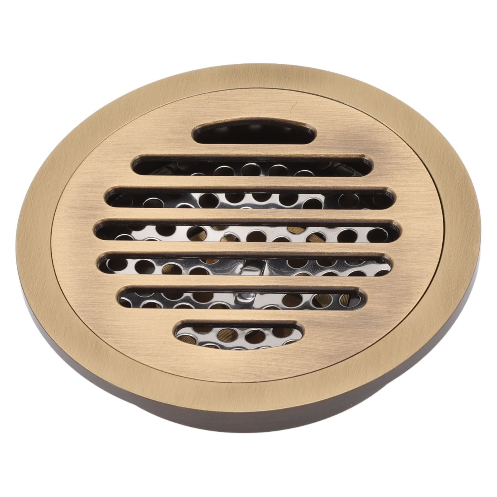 Round Shower Drain Vintage Style Robust Wearproof Sturdy Circle Floor Drain for Bathroom Garage