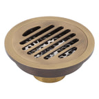 Round Shower Drain Vintage Style Robust Wearproof Sturdy Circle Floor Drain for Bathroom Garage