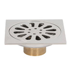 Deodorant Floor Drain Electroplating Copper Stainless Steel Insect Prevention Fast Drainage for Bathroom Washing Machine