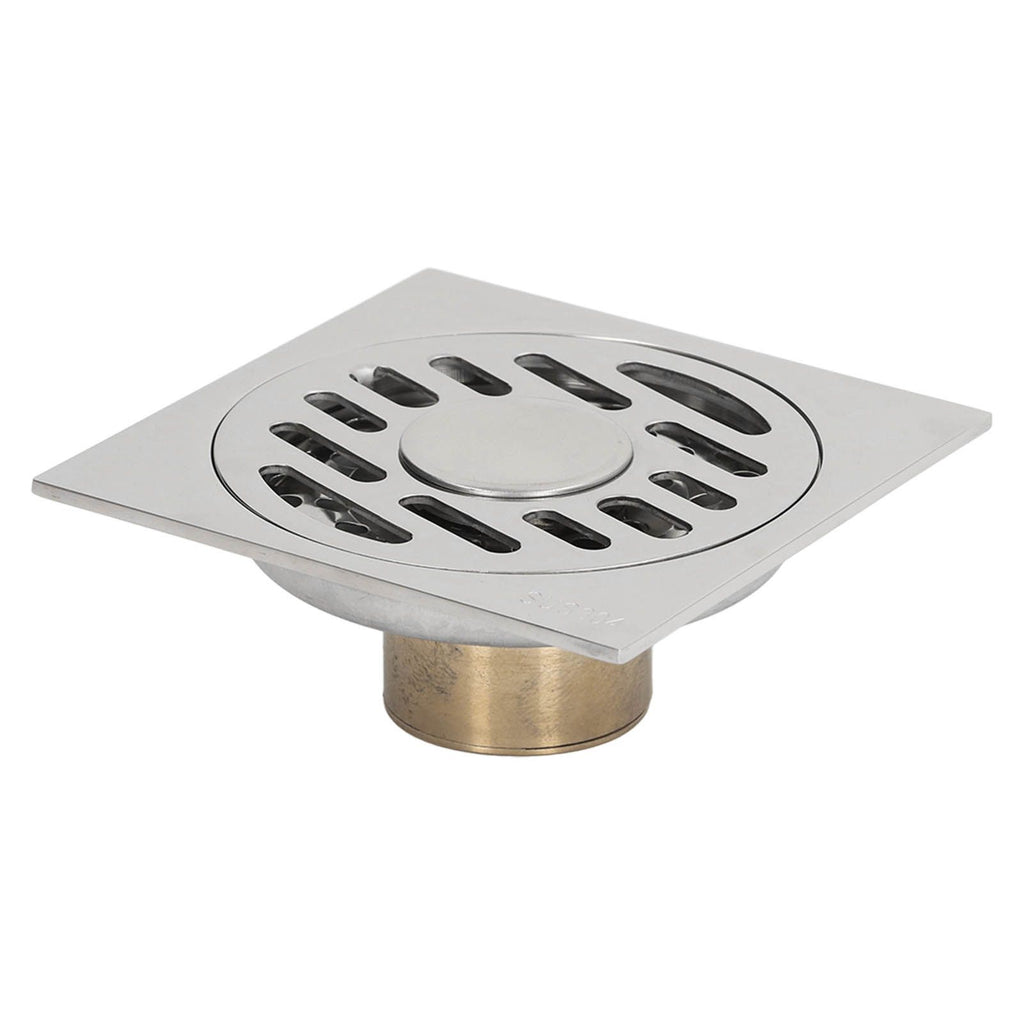 Shower Grates Electroplating Square Odor and Insect Repellent Lengthen Large Displacement Floor Drain for Bathroom Balcony S