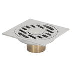 Shower Grates Electroplating Square Odor and Insect Repellent Lengthen Large Displacement Floor Drain for Bathroom Balcony S