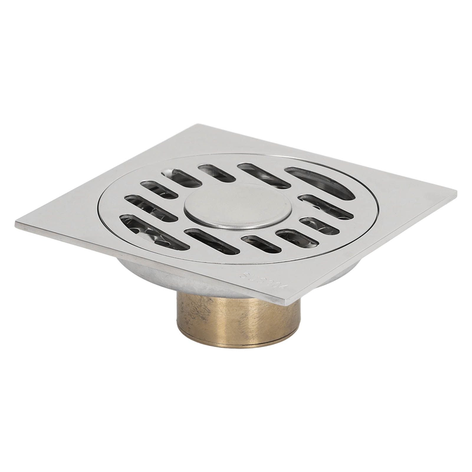 Shower Grates Electroplating Square Odor and Insect Repellent Lengthen Large Displacement Floor Drain for Bathroom Balcony S
