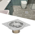 Shower Grates Electroplating Square Odor and Insect Repellent Lengthen Large Displacement Floor Drain for Bathroom Balcony S