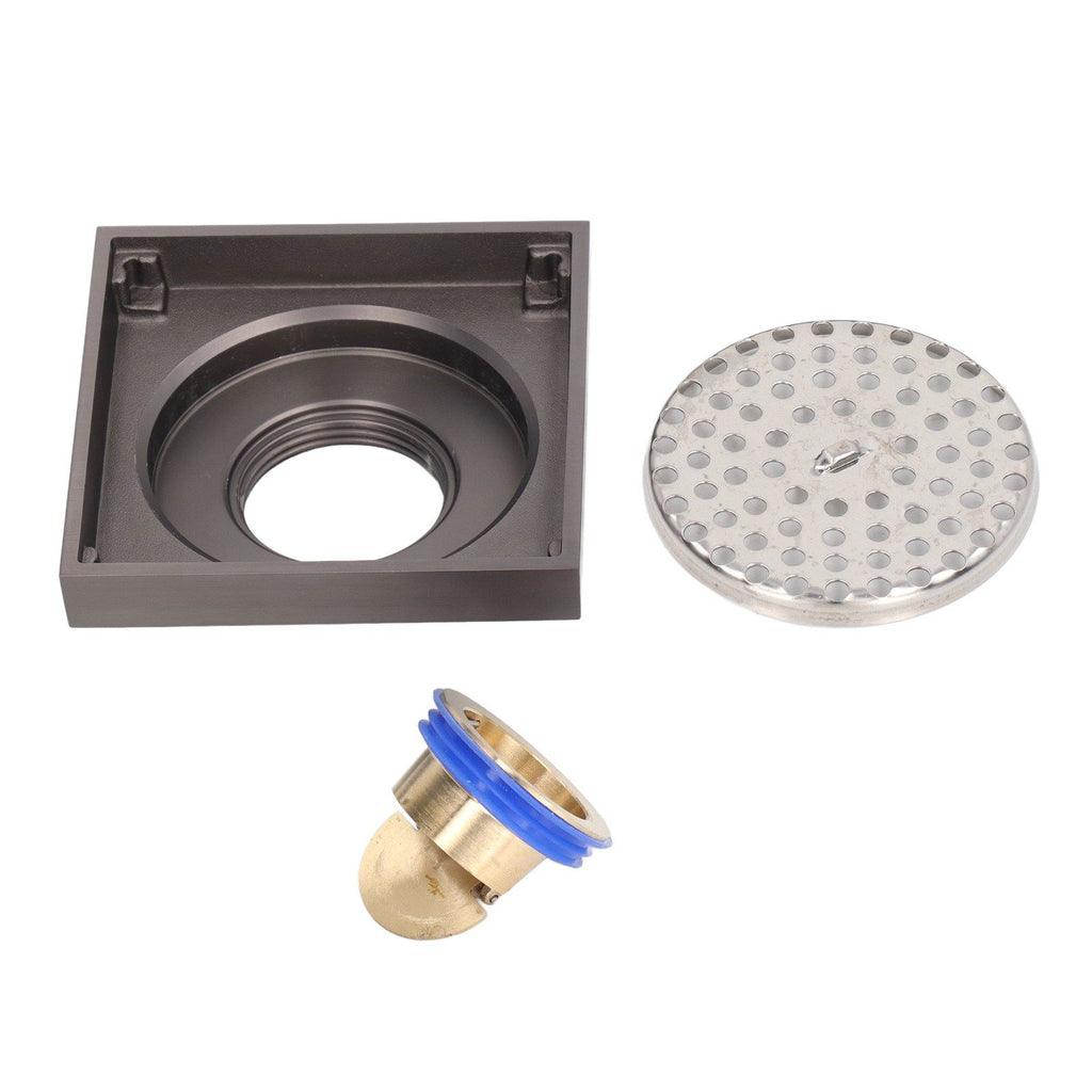 Shallow Water Floor Drain Copper Stainless Steel Odorless Insect Proof Fast Drainage for Bathroom Kitchen Gray