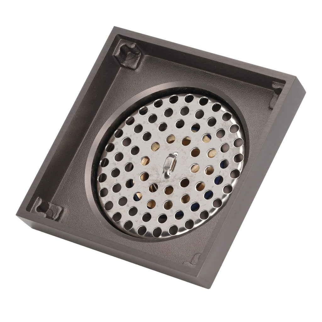 Shallow Water Floor Drain Copper Stainless Steel Odorless Insect Proof Fast Drainage for Bathroom Kitchen Gray