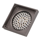 Shallow Water Floor Drain Copper Stainless Steel Odorless Insect Proof Fast Drainage for Bathroom Kitchen Gray