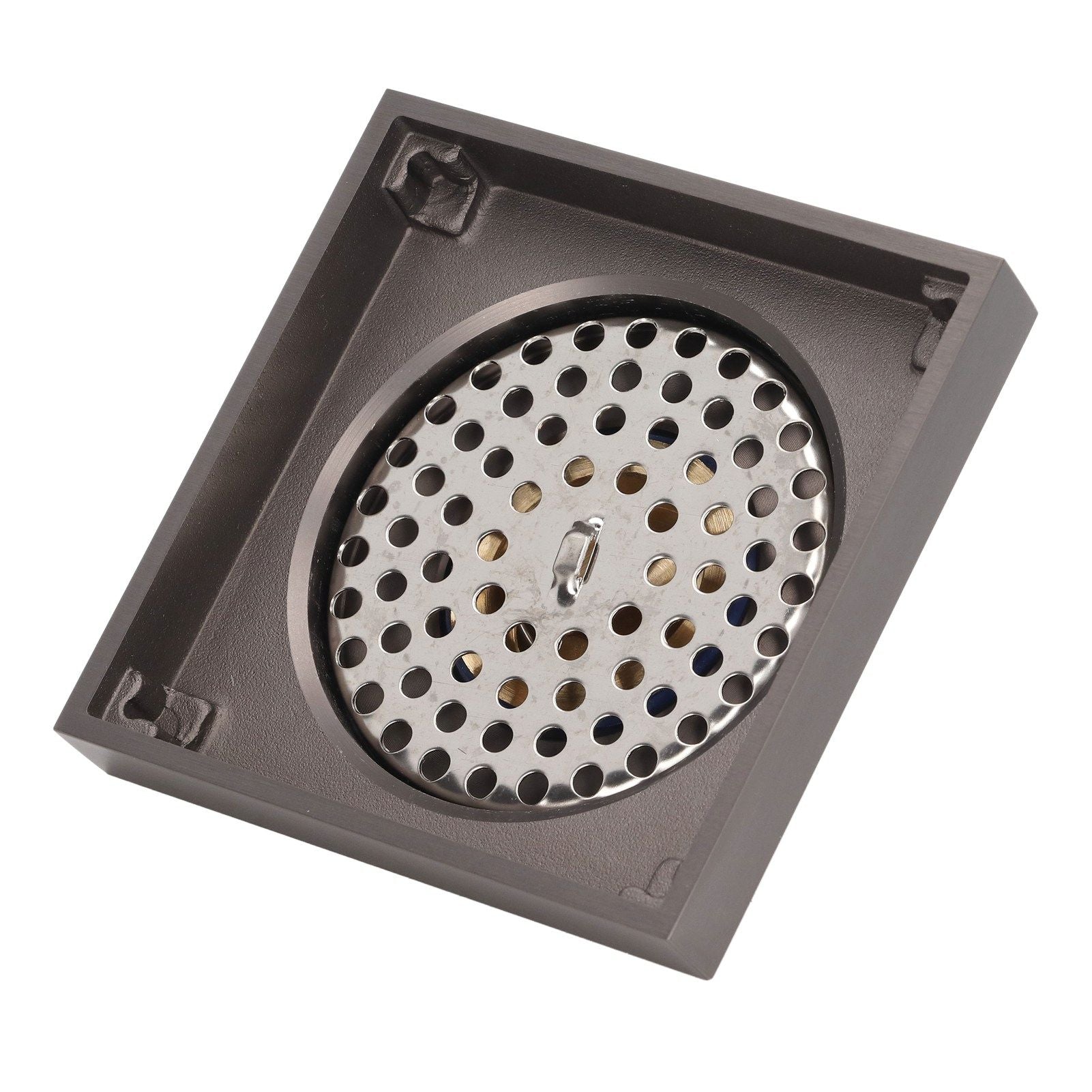 Shallow Water Floor Drain Copper Stainless Steel Odorless Insect Proof Fast Drainage for Bathroom Kitchen Gray