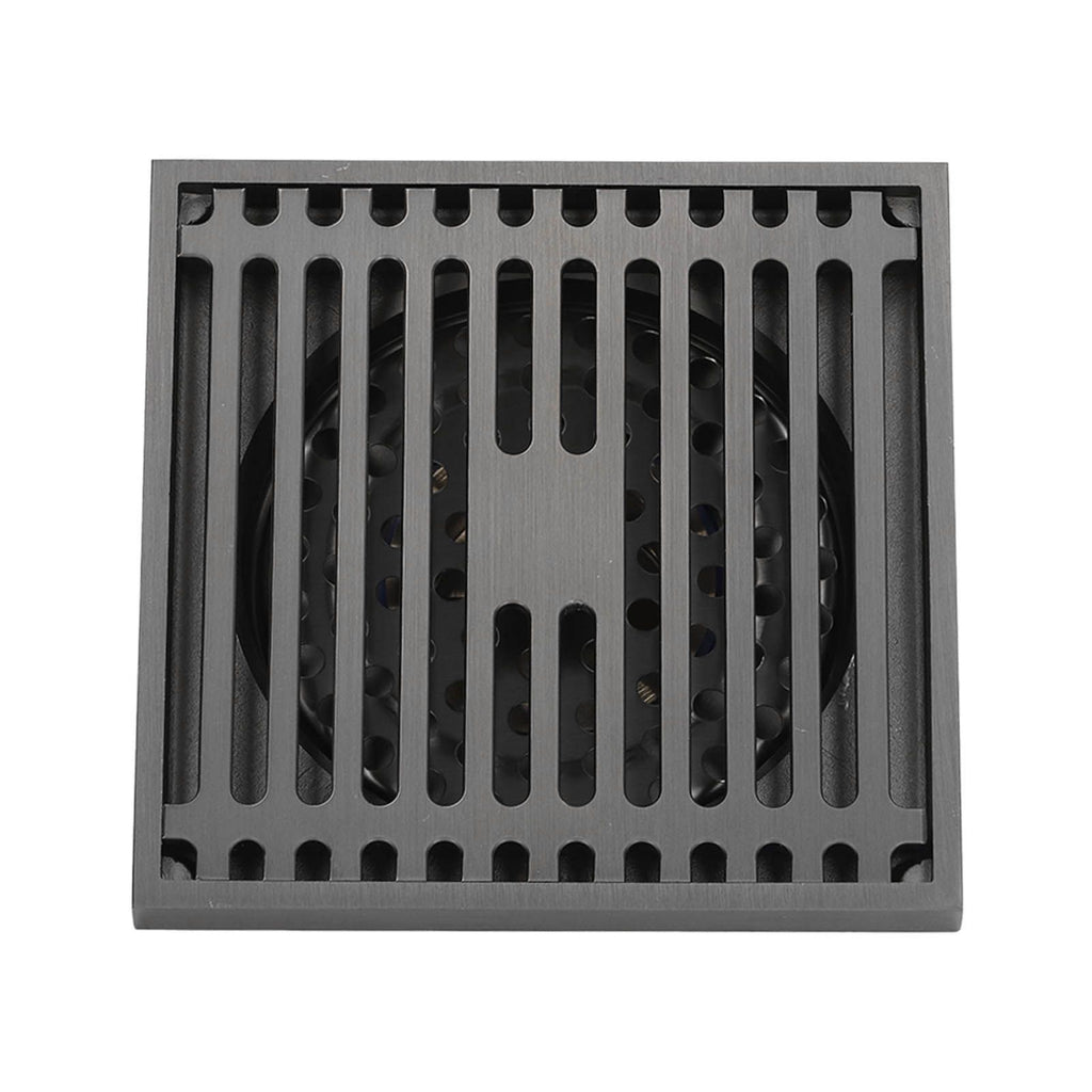 Floor Drain Stainless Steel Square Anti Odor Large Displacement Bathroom Grate for Home Balcony Grey