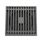 Floor Drain Stainless Steel Square Anti Odor Large Displacement Bathroom Grate for Home Balcony Grey