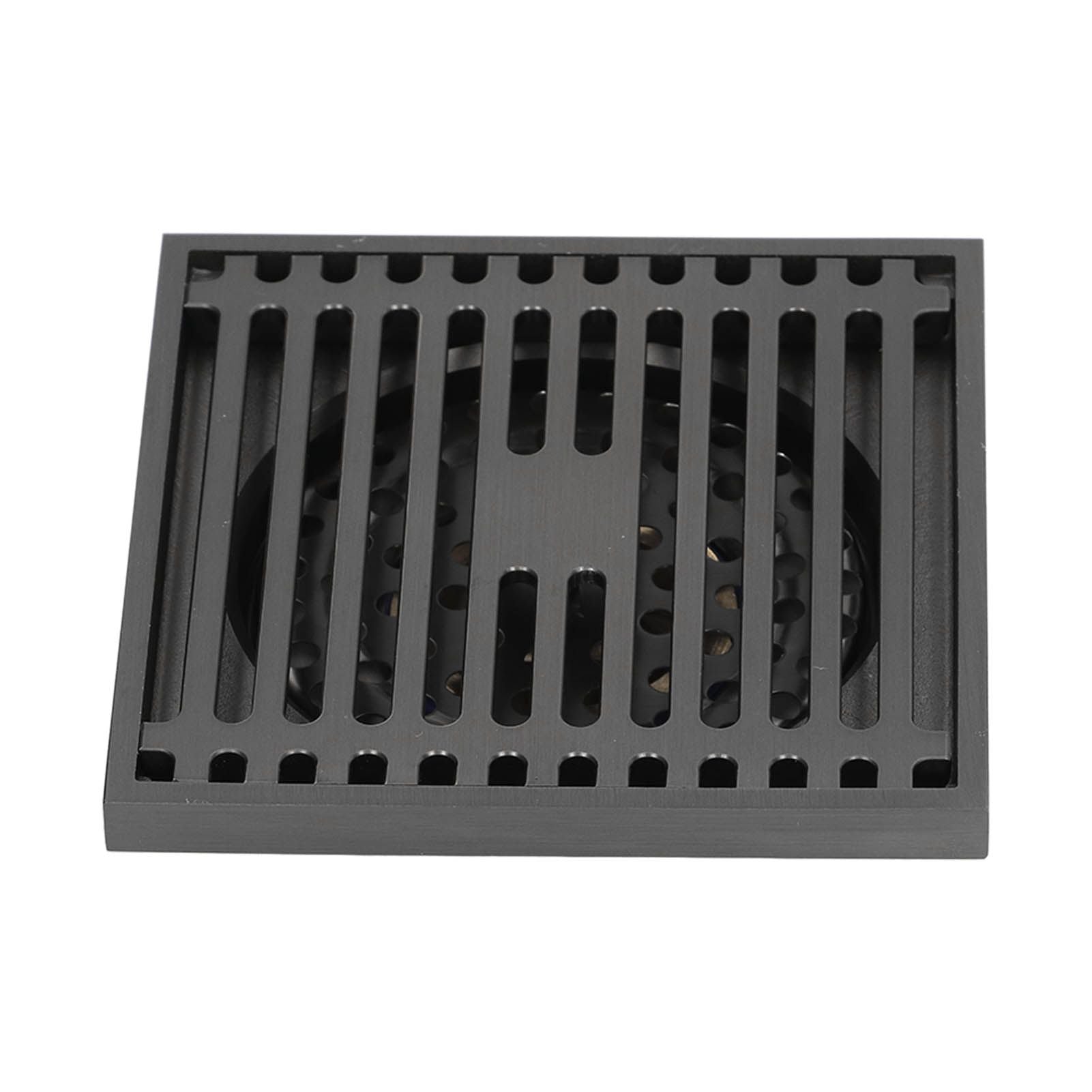 Floor Drain Stainless Steel Square Anti Odor Large Displacement Bathroom Grate for Home Balcony Grey