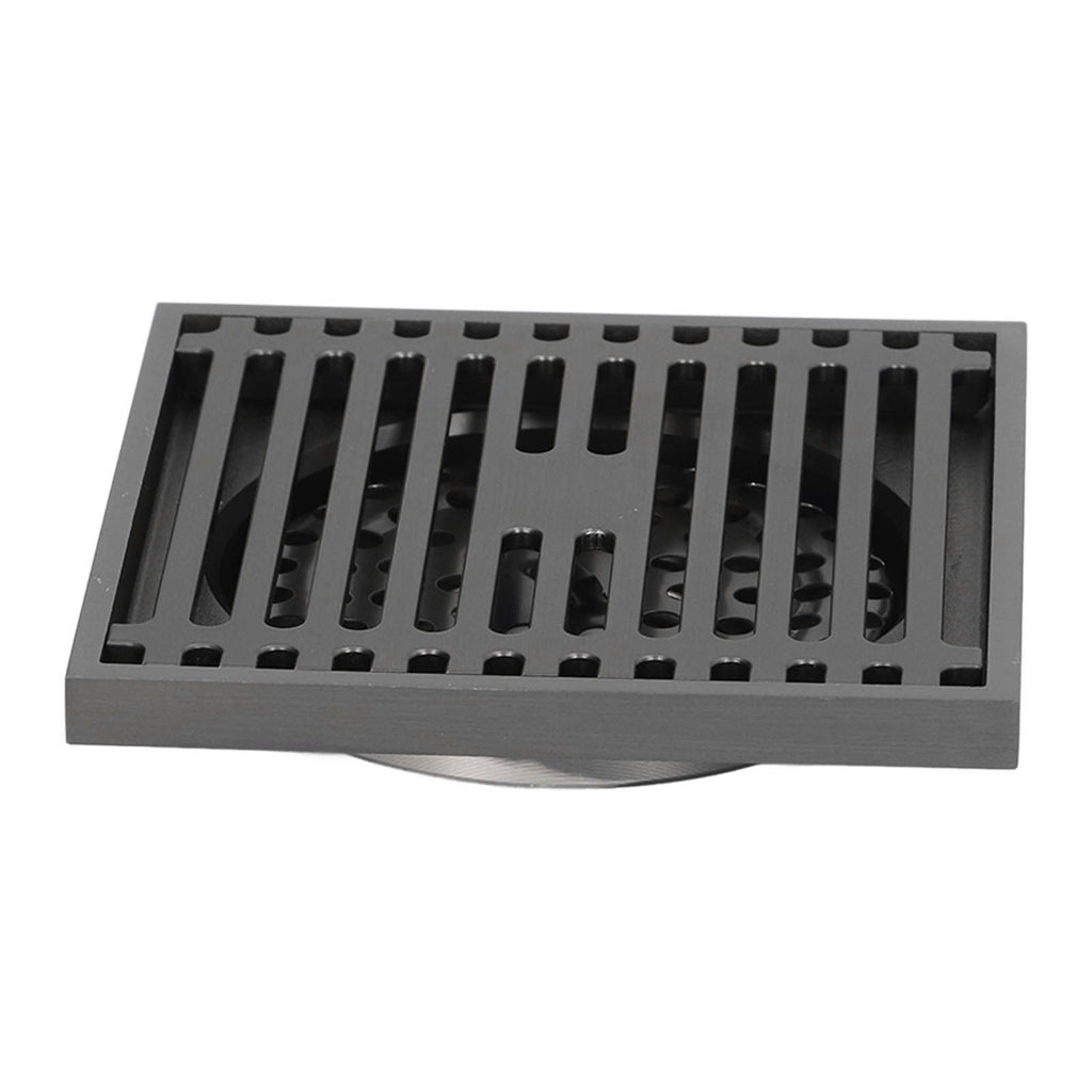 Floor Drain Stainless Steel Square Anti Odor Large Displacement Bathroom Grate for Home Balcony Grey