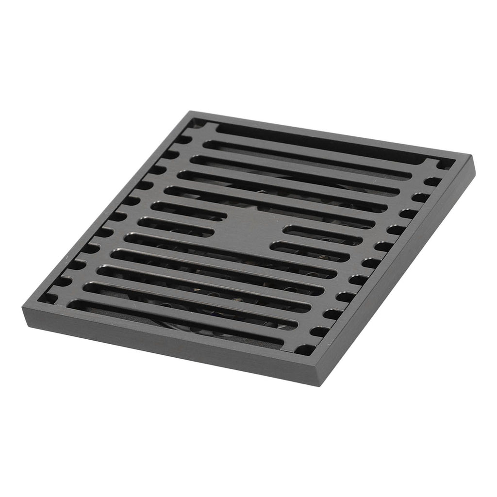 Floor Drain Stainless Steel Square Anti Odor Large Displacement Bathroom Grate for Home Balcony Grey