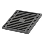 Floor Drain Stainless Steel Square Anti Odor Large Displacement Bathroom Grate for Home Balcony Grey