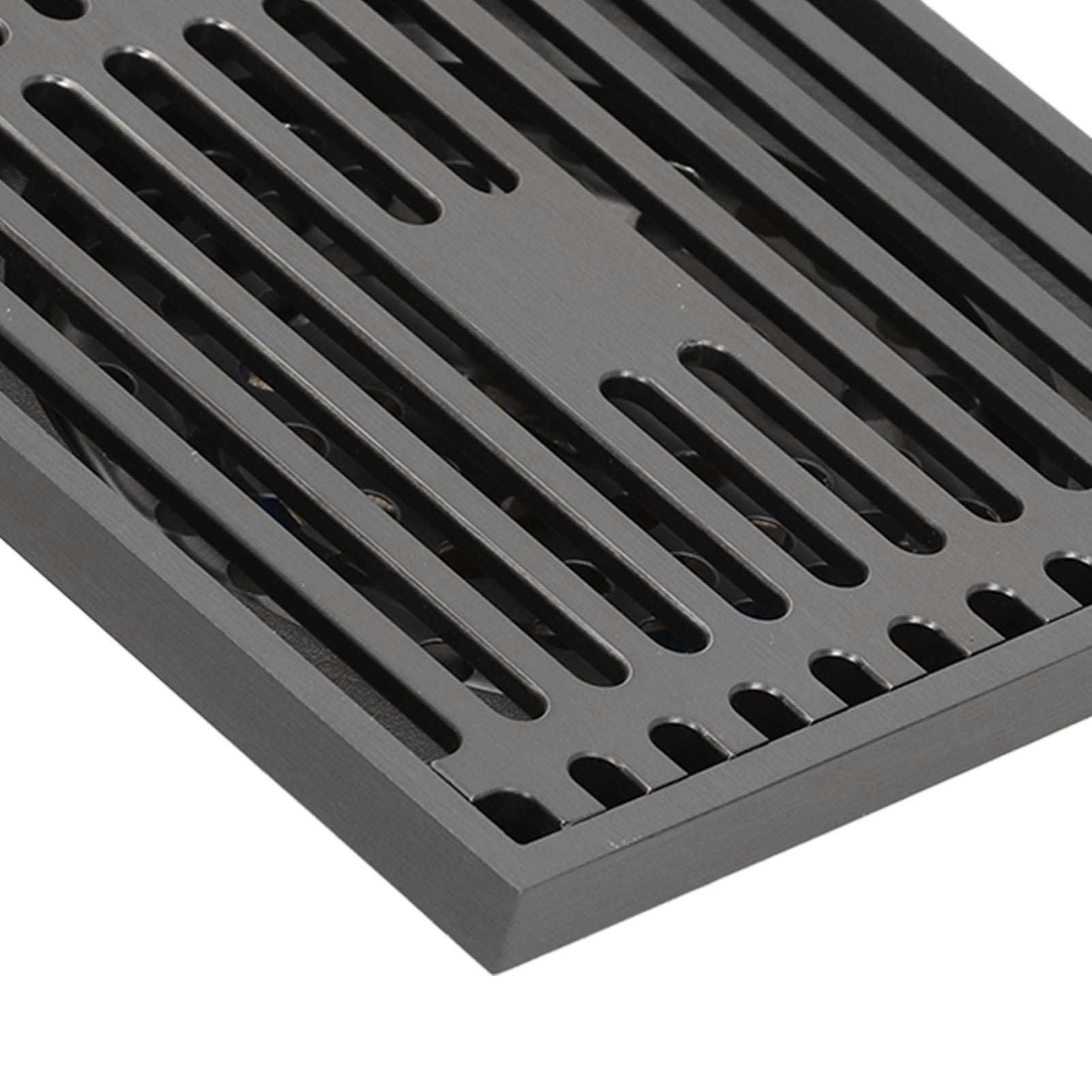 Floor Drain Stainless Steel Square Anti Odor Large Displacement Bathroom Grate for Home Balcony Grey