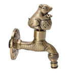 Antique Carved Faucet Bronze Copper Carp Retro Anti Rust Outdoor Garden Tap for Toilet G1/2in Squirrel