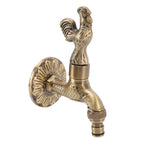 Antique Carved Faucet Bronze Copper Carp Retro Anti Rust Outdoor Garden Tap for Toilet G1/2in Rooster