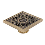 Copper Floor Drain Squared Retro Large Flow Odor Proof Shower Drain for Bathroom