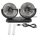 12V Double Head Electric Fan Double Control 3 Gears Strong Wind USB Charging Car Cooling Fan for Minivan Trucks