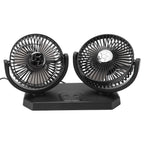 12V Double Head Electric Fan Double Control 3 Gears Strong Wind USB Charging Car Cooling Fan for Minivan Trucks