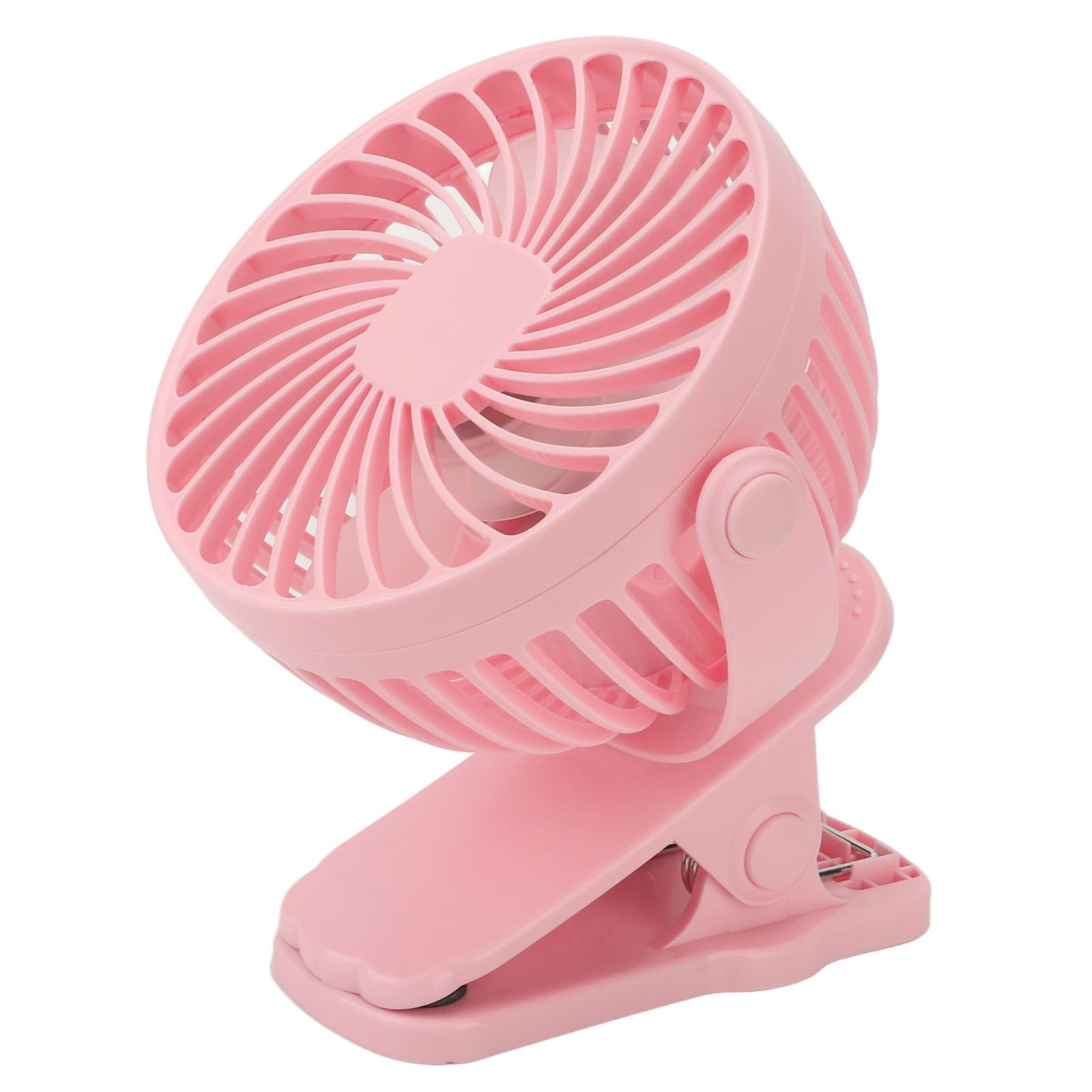 Clip On Fan ABS 720 Degree 3 Gears Noiseless USB Battery Powered Mini Fan for Desktop Office Dormitory Pink