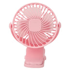Clip On Fan ABS 720 Degree 3 Gears Noiseless USB Battery Powered Mini Fan for Desktop Office Dormitory Pink