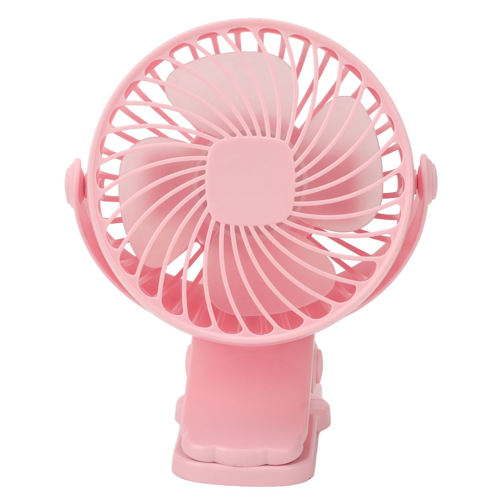 Clip On Fan ABS 720 Degree 3 Gears Noiseless USB Battery Powered Mini Fan for Desktop Office Dormitory Pink