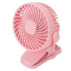 Clip On Fan ABS 720 Degree 3 Gears Noiseless USB Battery Powered Mini Fan for Desktop Office Dormitory Pink
