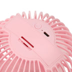 Clip On Fan ABS 720 Degree 3 Gears Noiseless USB Battery Powered Mini Fan for Desktop Office Dormitory Pink