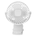 Clip On Fan ABS 720 Degree 3 Gears Noiseless USB Battery Powered Mini Fan for Desktop Office Dormitory White