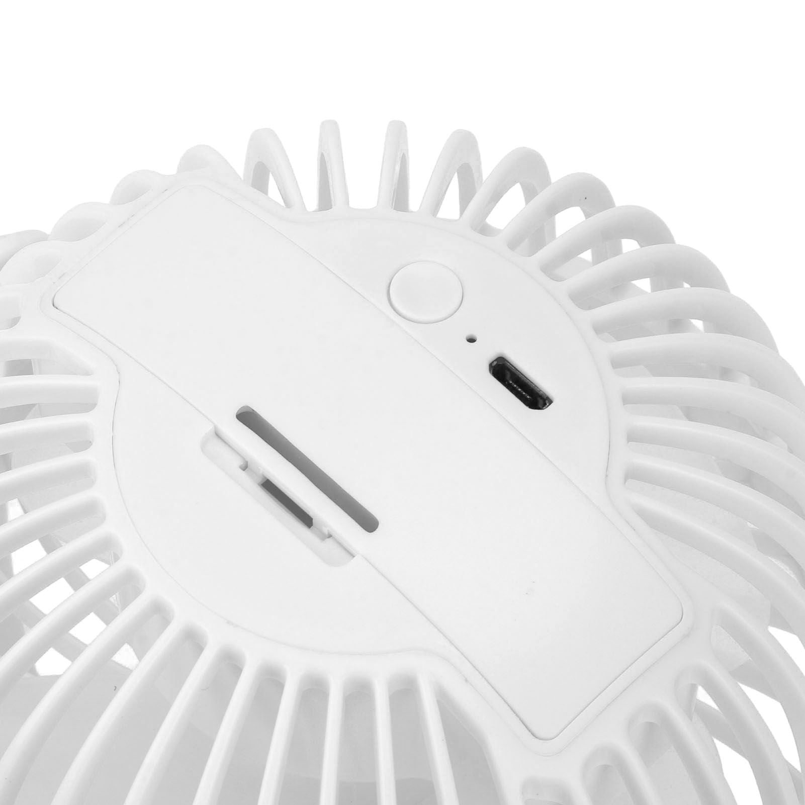 Clip On Fan ABS 720 Degree 3 Gears Noiseless USB Battery Powered Mini Fan for Desktop Office Dormitory White