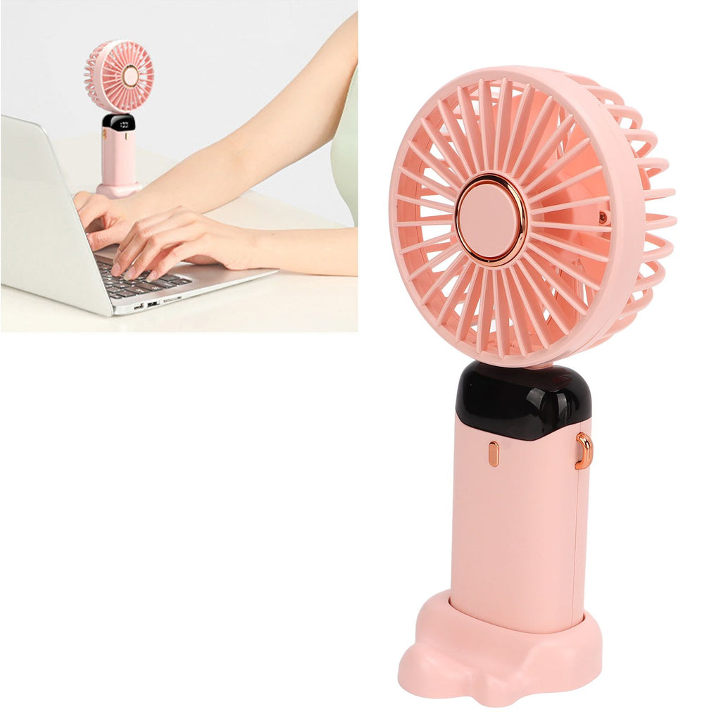 Neck Fan 5 Speed Mode Strong Airflow LED Battery Indicator Detachable Hands Free USB Handheld Fan for Office Travel Home