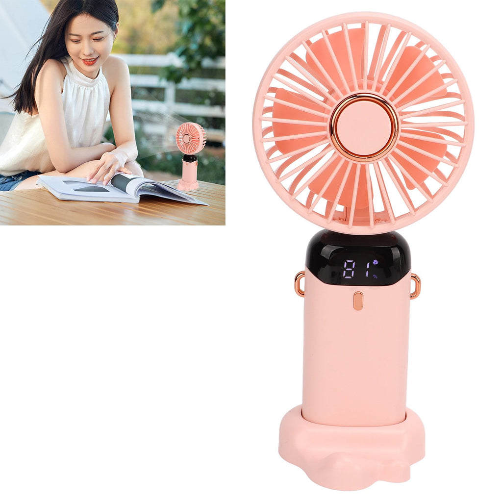 Neck Fan 5 Speed Mode Strong Airflow LED Battery Indicator Detachable Hands Free USB Handheld Fan for Office Travel Home