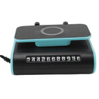 4 in 1 Car Fan ABS 5V Multifunctional Wireless Charger Scented Piece Car Temporary Parking Number Plate Phone Bracket 24V