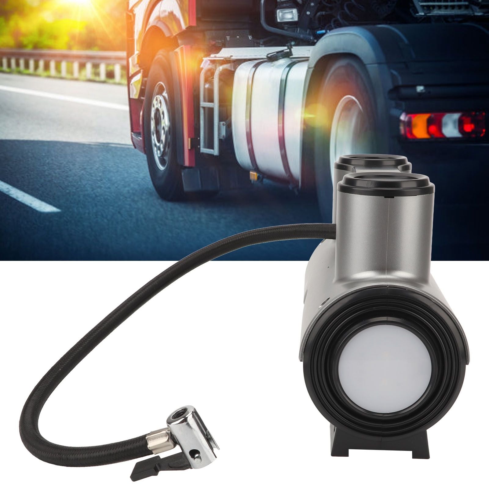 Car Air Pump Smart Portable Electric Air Pump 19 Cylinder Automatic Start Stop Inflator 12V (Wired Pointer Model)