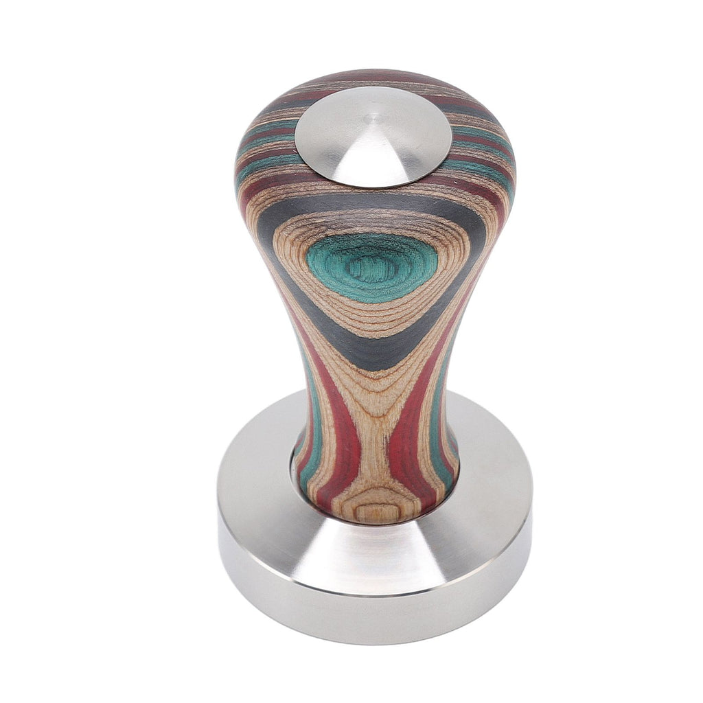 Colorful Wood Coffee Flat Tamper Stainless Steel Base Powder Hammer for Coffee Accessories 51mm