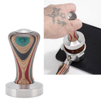 Colorful Wood Coffee Flat Tamper Stainless Steel Base Powder Hammer for Coffee Accessories 51mm