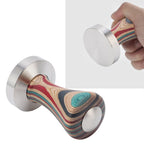 Colorful Wood Coffee Flat Tamper Stainless Steel Base Powder Hammer for Coffee Accessories 51mm