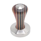 Colorful Wood Coffee Flat Tamper Stainless Steel Base Powder Hammer for Coffee Accessories 58mm