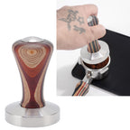 Colorful Wood Coffee Flat Tamper Stainless Steel Base Powder Hammer for Coffee Accessories 58mm