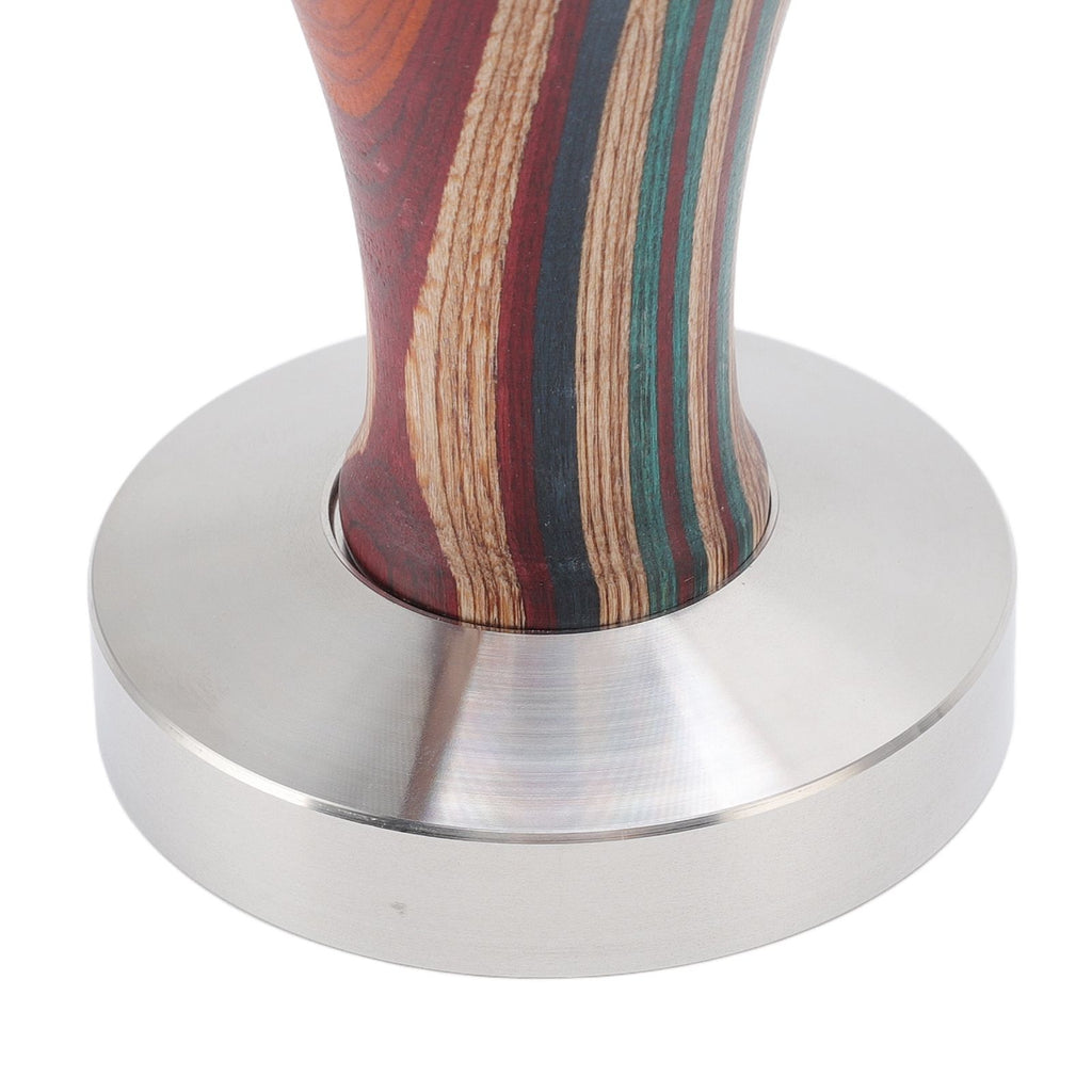 Colorful Wood Coffee Flat Tamper Stainless Steel Base Powder Hammer for Coffee Accessories 58mm