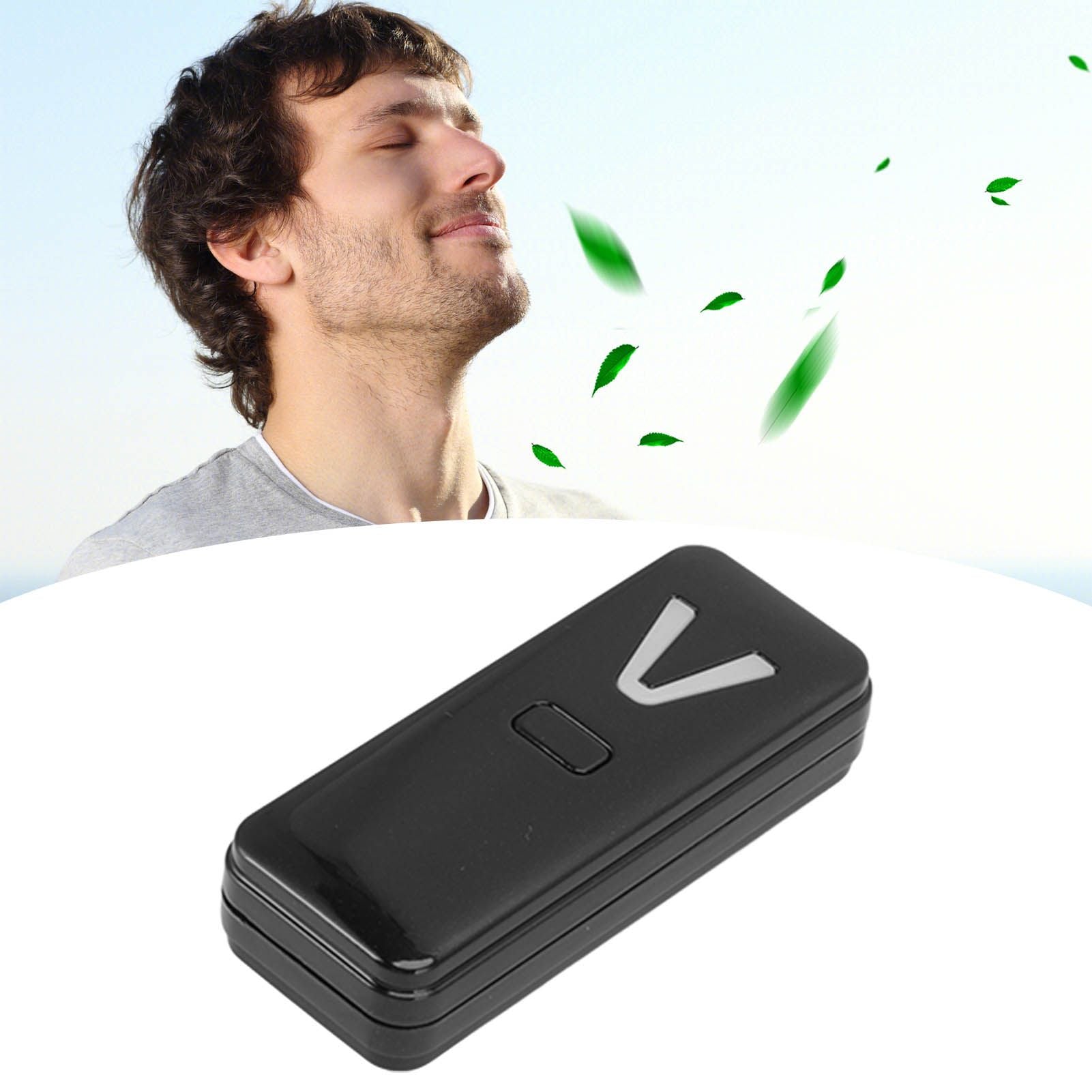 Wearable Air Purifier Multifunction Rechargeable Mini Portable Negative Ion Generator for Indoor Outdoor Metal Black
