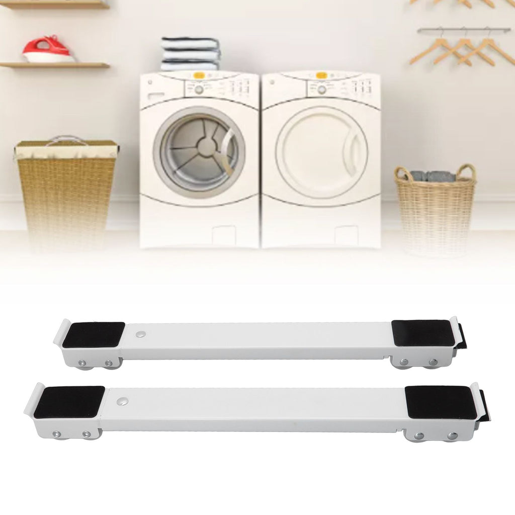 2pcs Furniture Appliance Roller Steel 300kg Load Bearing Stretchable Machine Moving Base for Dishwasher White