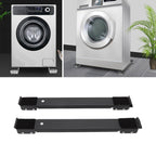 2pcs Furniture Appliance Roller Steel 300kg Load Bearing Stretchable Machine Moving Base for Dishwasher Black