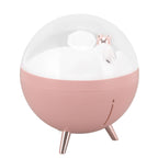 260ml Air Humidifier Space Bear Designed ABS with Night Light USB Charging Mini Mist Diffusor for Home Children Pink