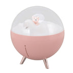 260ml Air Humidifier Space Bear Designed ABS with Night Light USB Charging Mini Mist Diffusor for Home Children Pink