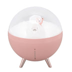 260ml Air Humidifier Space Bear Designed ABS with Night Light USB Charging Mini Mist Diffusor for Home Children Pink