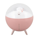 260ml Air Humidifier Space Bear Designed ABS with Night Light USB Charging Mini Mist Diffusor for Home Children Pink
