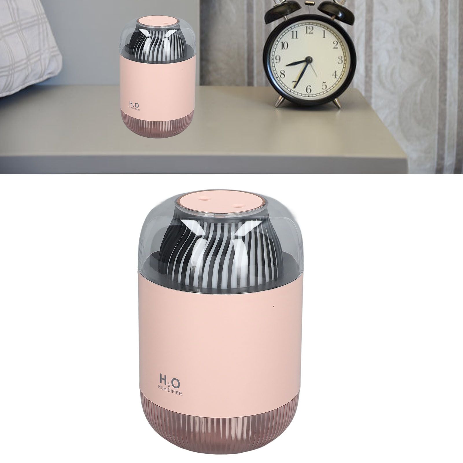 1000ml Air Humidifier Double Spray with Night Light USB Charging Mist Vaporizer for Home Pink